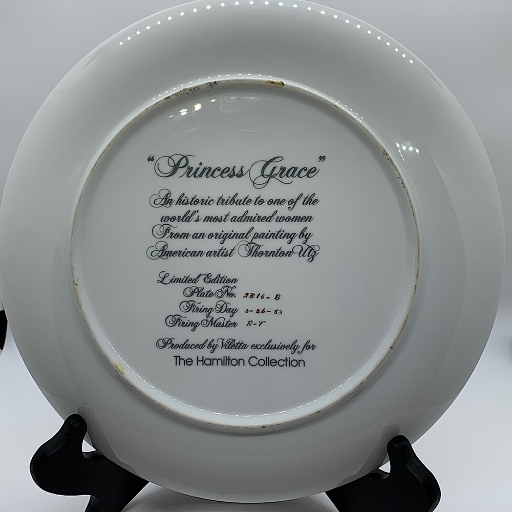 Vintage Limited Edition Princess Grace plate from The Hamilton Collection - Picture 2 of 3